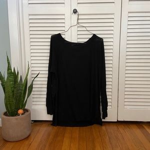 Long sleeve waffle knit top